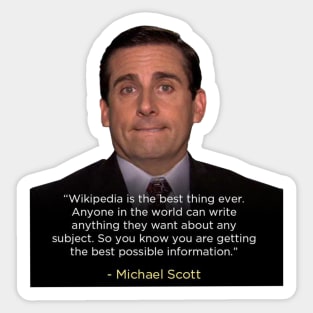 The Office Michael Scott Wikipedia quote Sticker